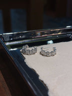 Wavy striped silver925 earrings