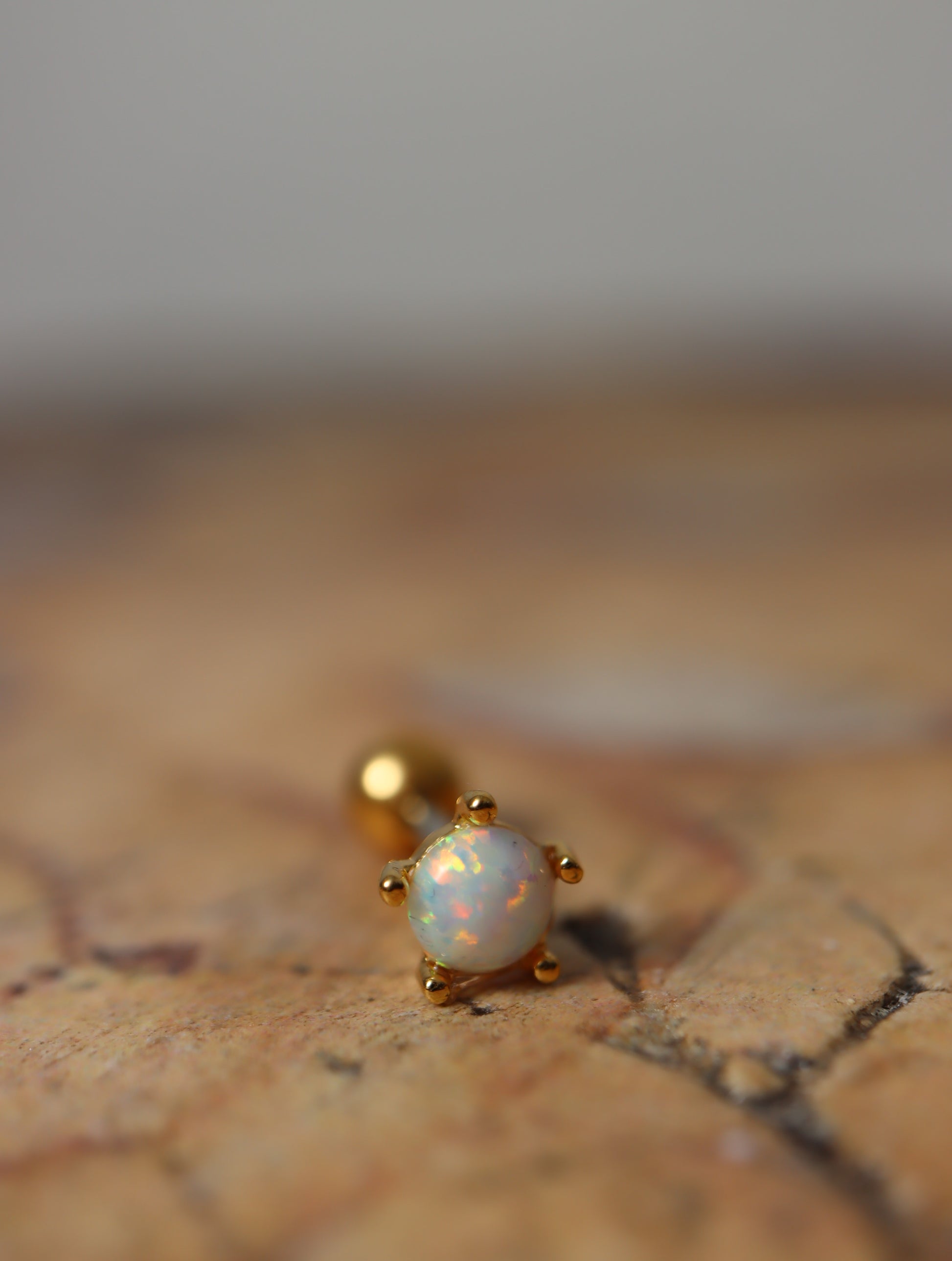 Opal screw ball end piercing