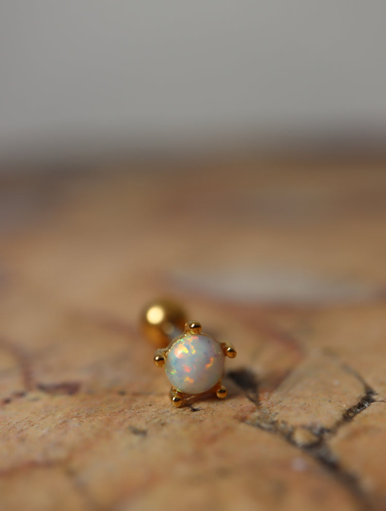 Opal screw ball end piercing