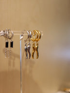 Stainless steel horn hoop earrings