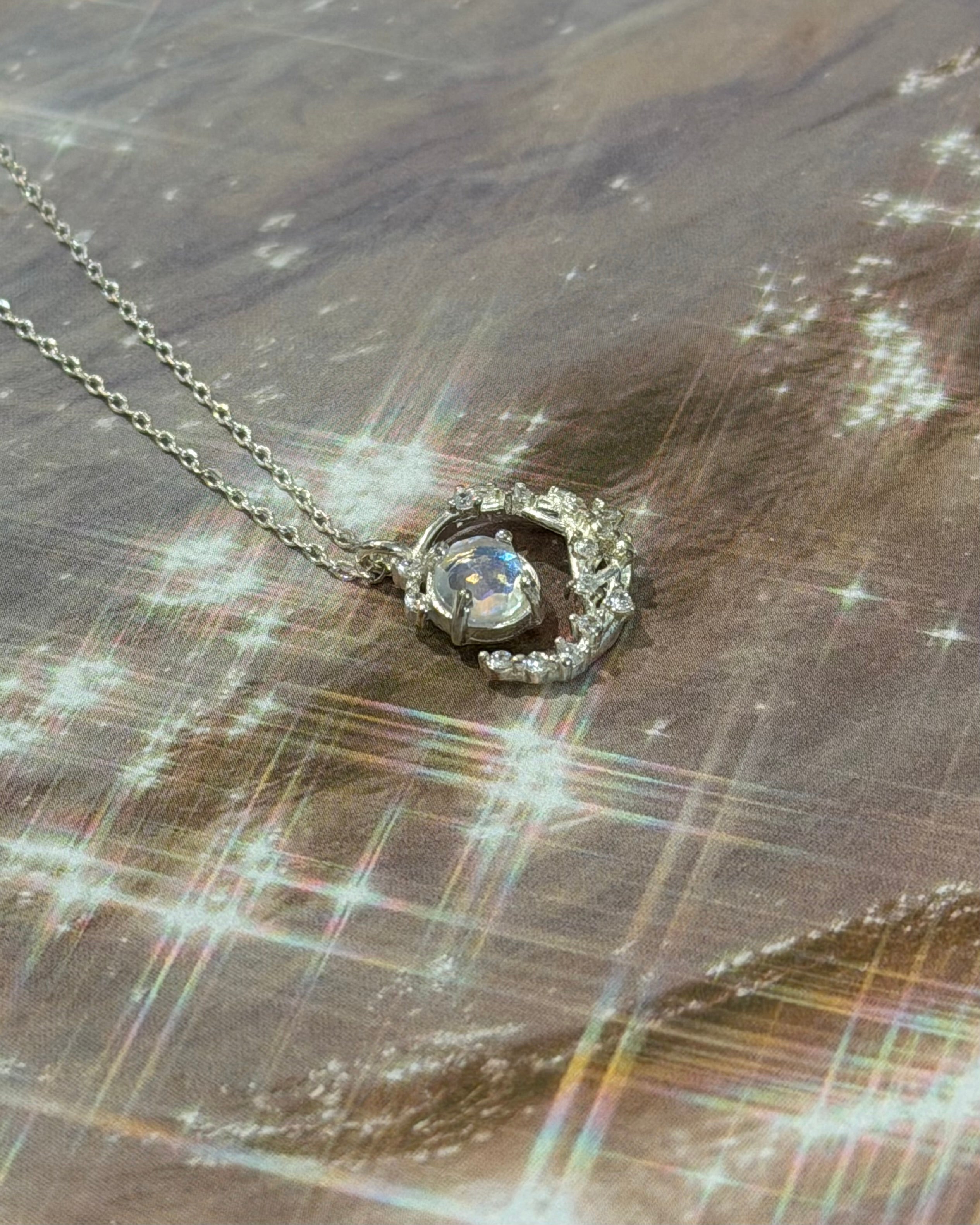 Lucent Crescent 925 Silver Necklace