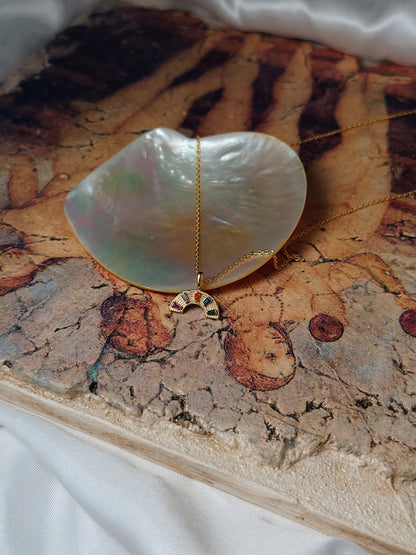 Rainbow 🌈 brass necklace