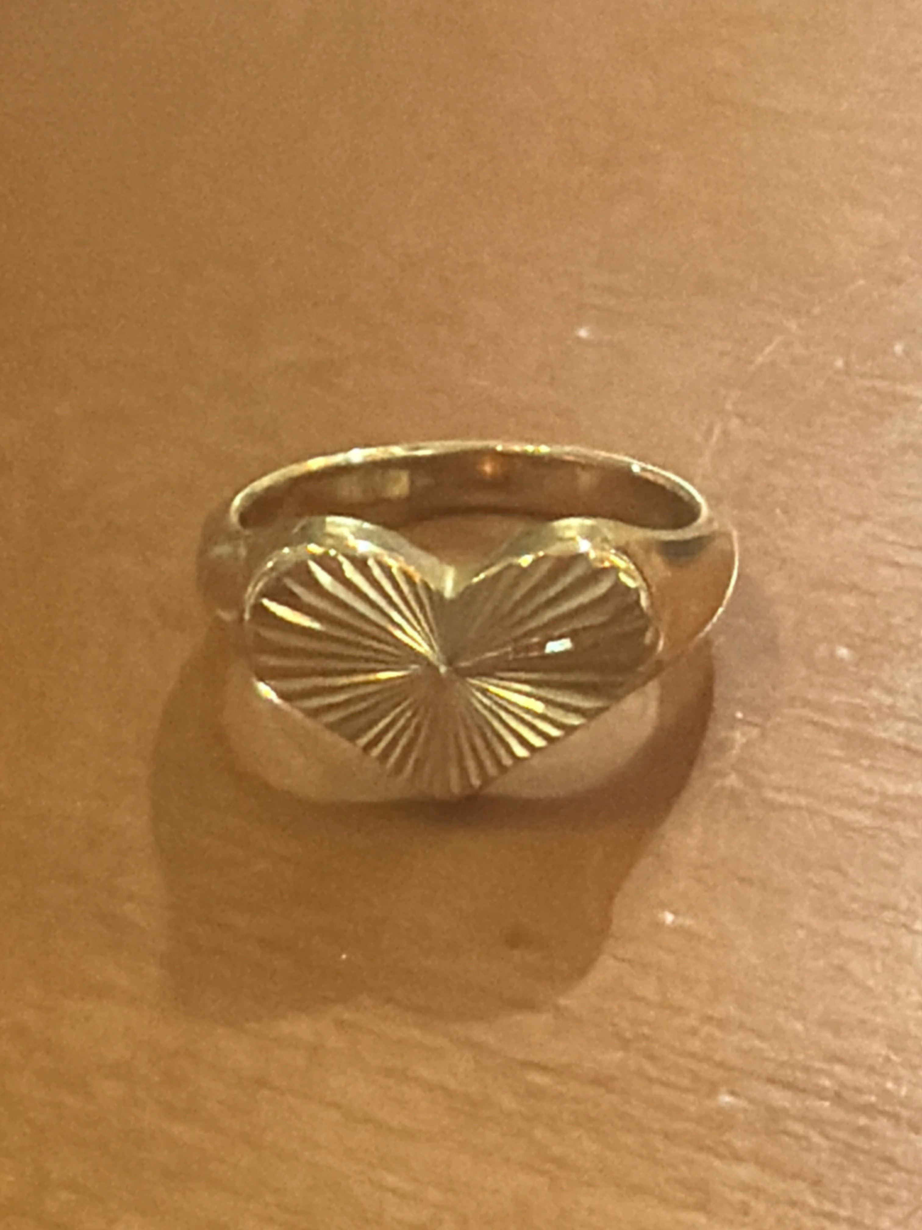 Striped heart stainless steel ring