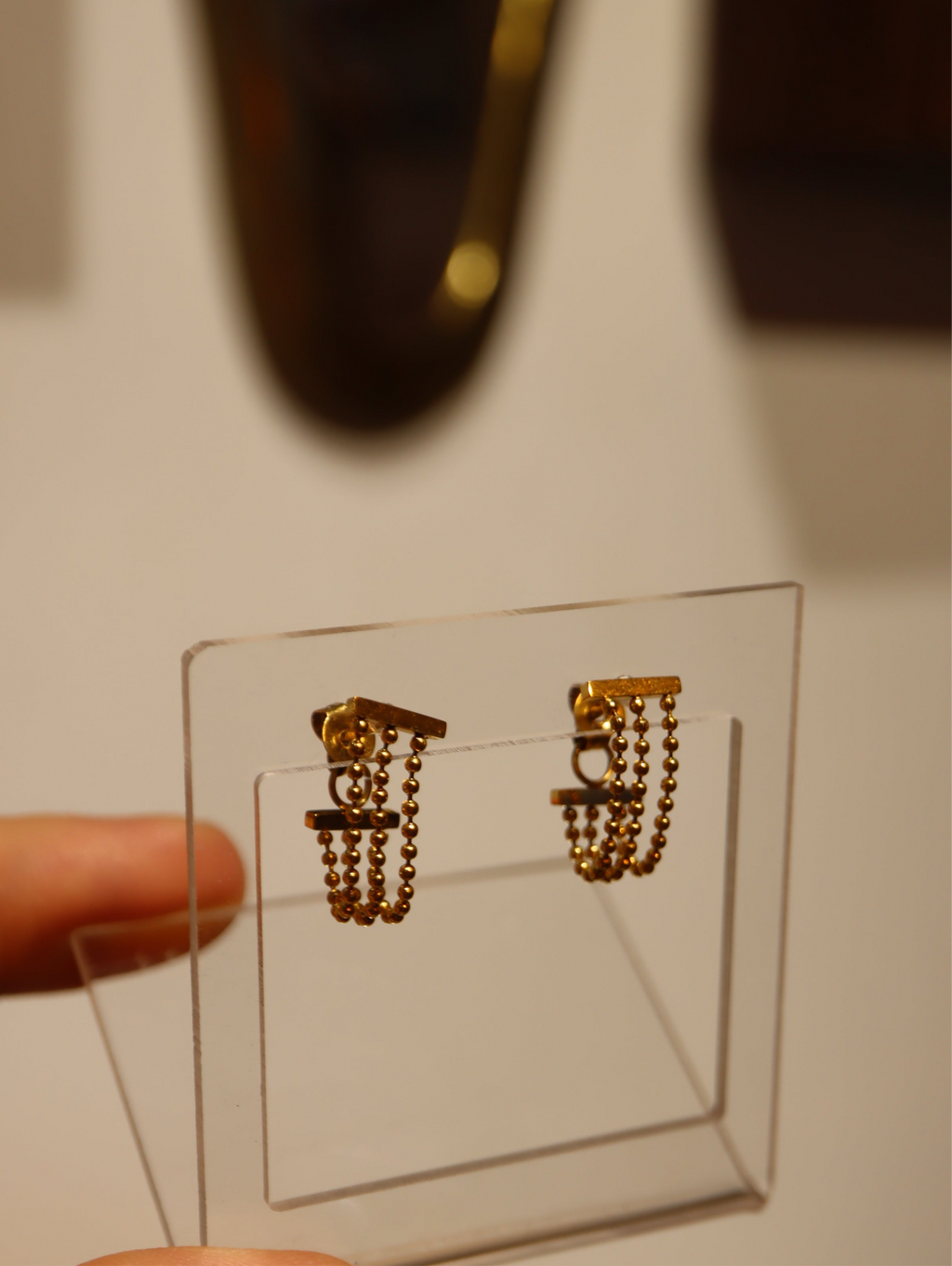 Stainless steel gold chain earrings