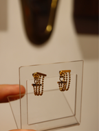 Stainless steel gold chain earrings