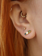 Sapphire Opal Stud Earrings