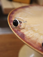 Round onyx 925 silver ring