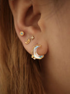 Crescent metallic surgical steel piercing (1pc)