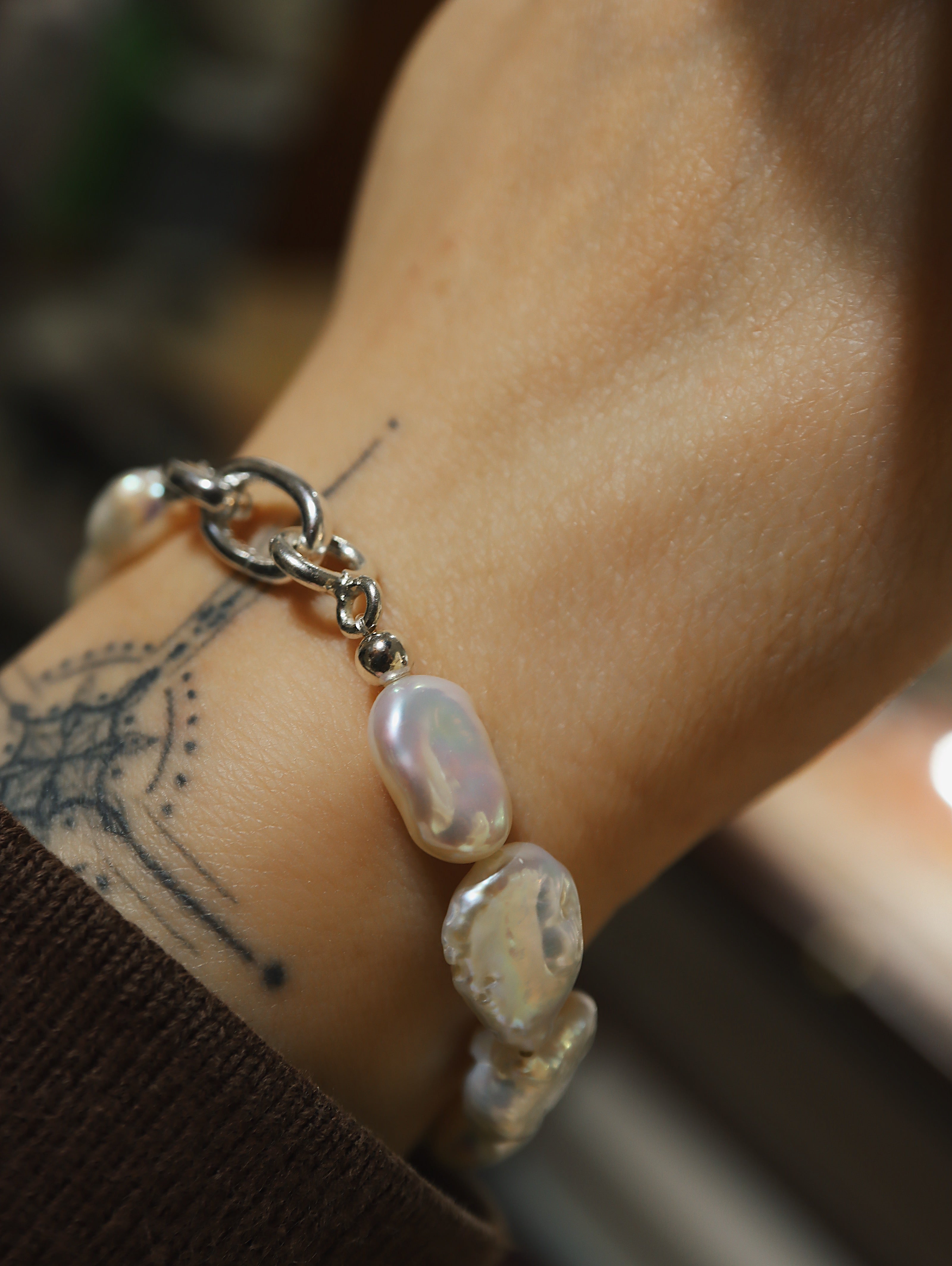 Fresh water pearl 925 silver bracelet