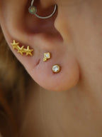 Crescent cz moon earrings