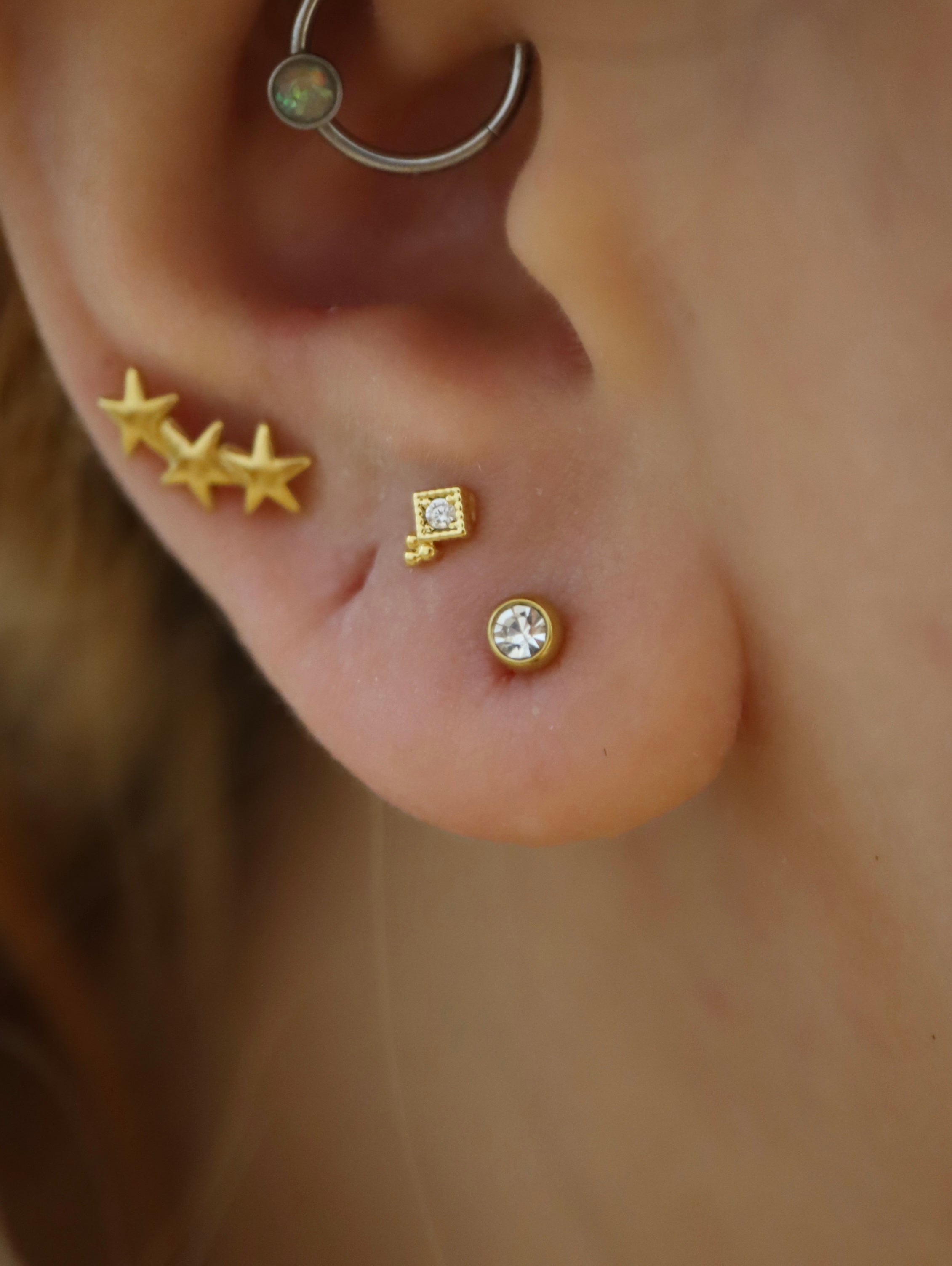Crescent cz moon earrings