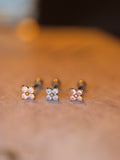 Tiny Faux Opal Petal Stud Piercing Earring (1pc)