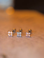 Tiny Faux Opal Petal Stud Piercing Earring (1pc)