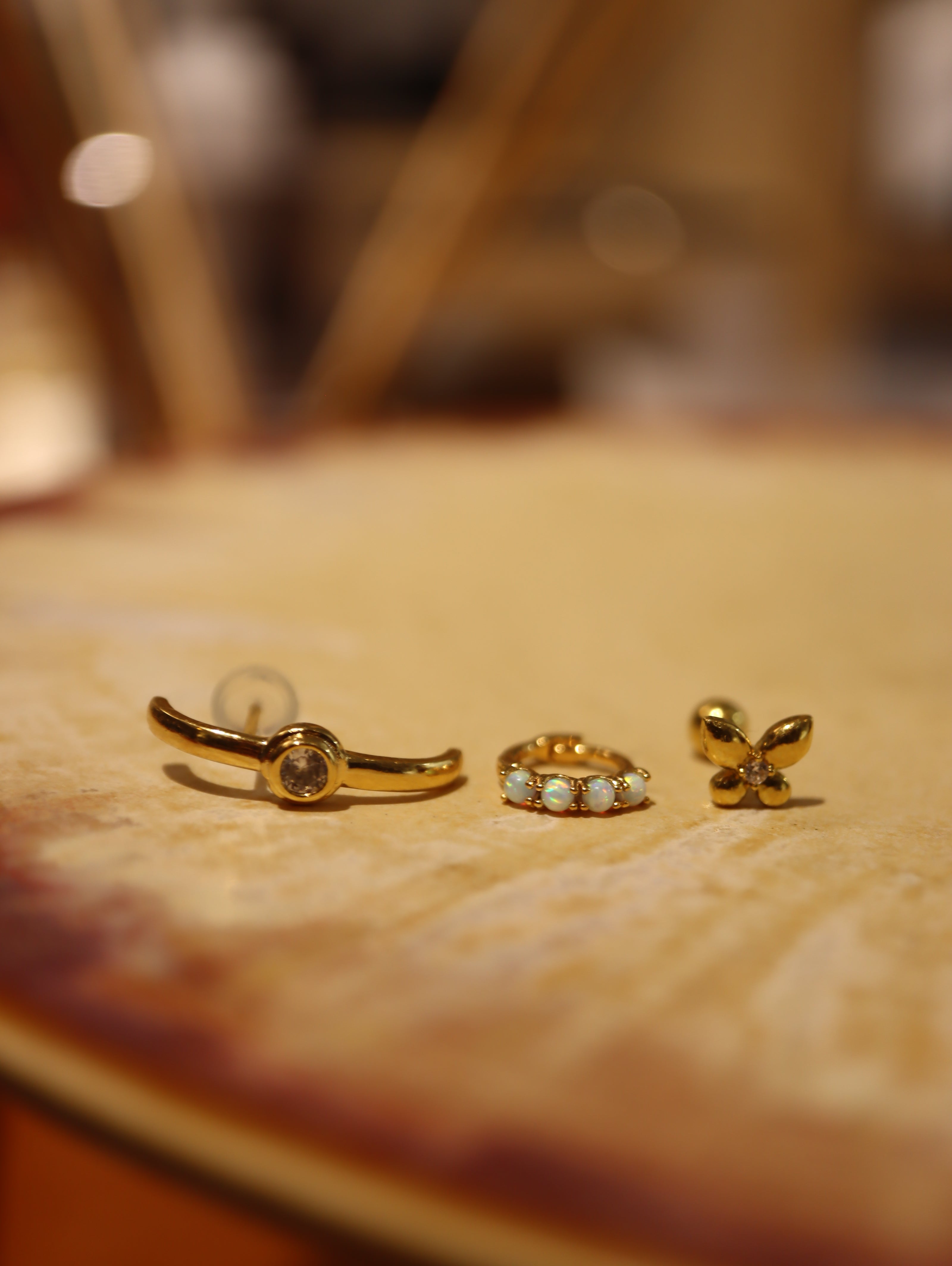 Butterfly shape stud surgical steel piercing (1pc)