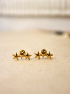 Triple star stainless steel earrings