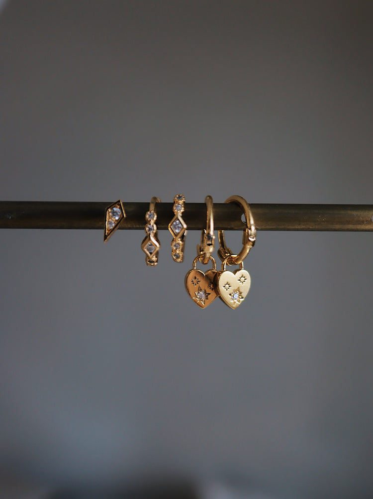 Silver925 cz huggie hoop earrings