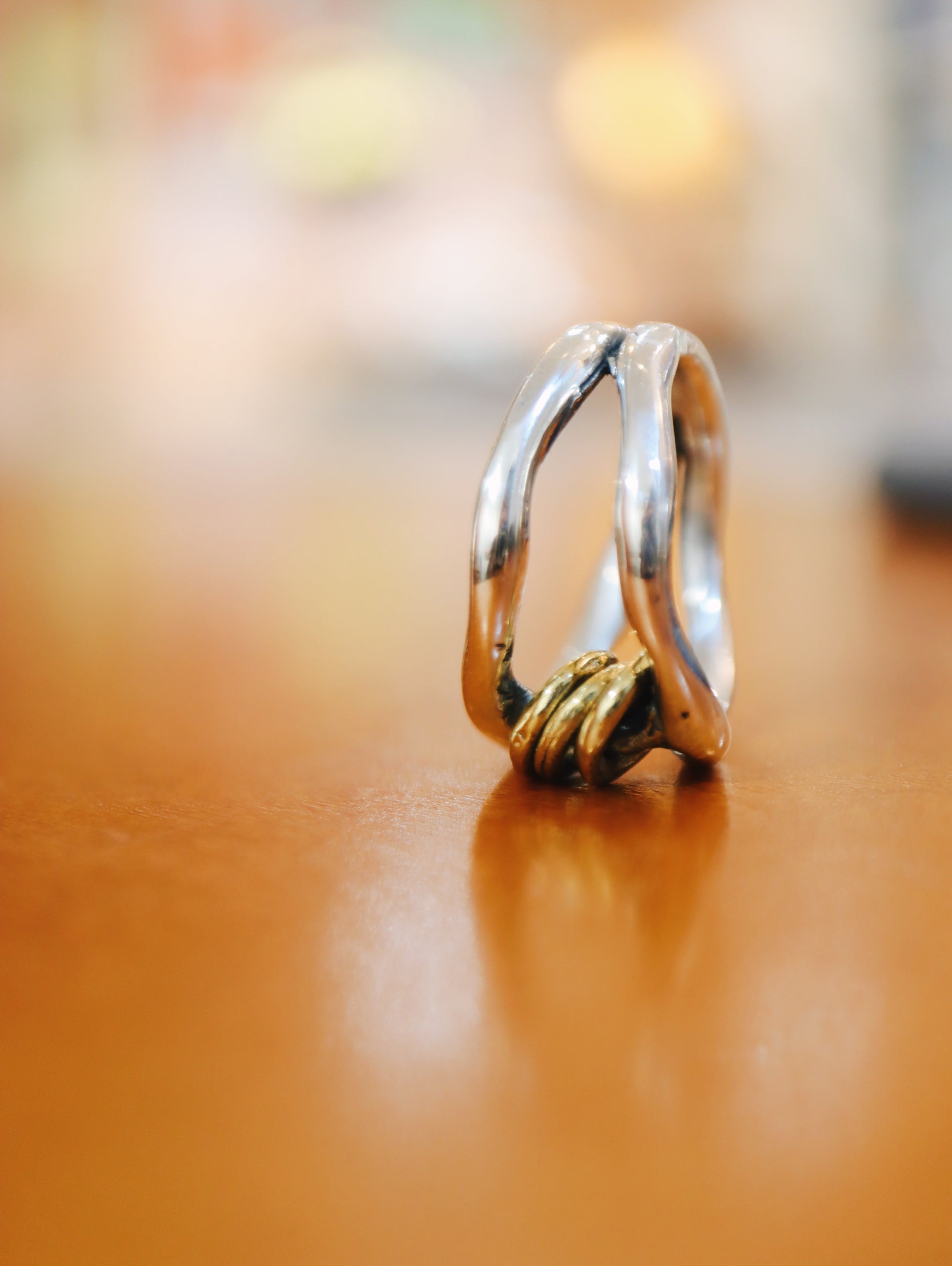 Mix tone handcrafted 925 silver ring