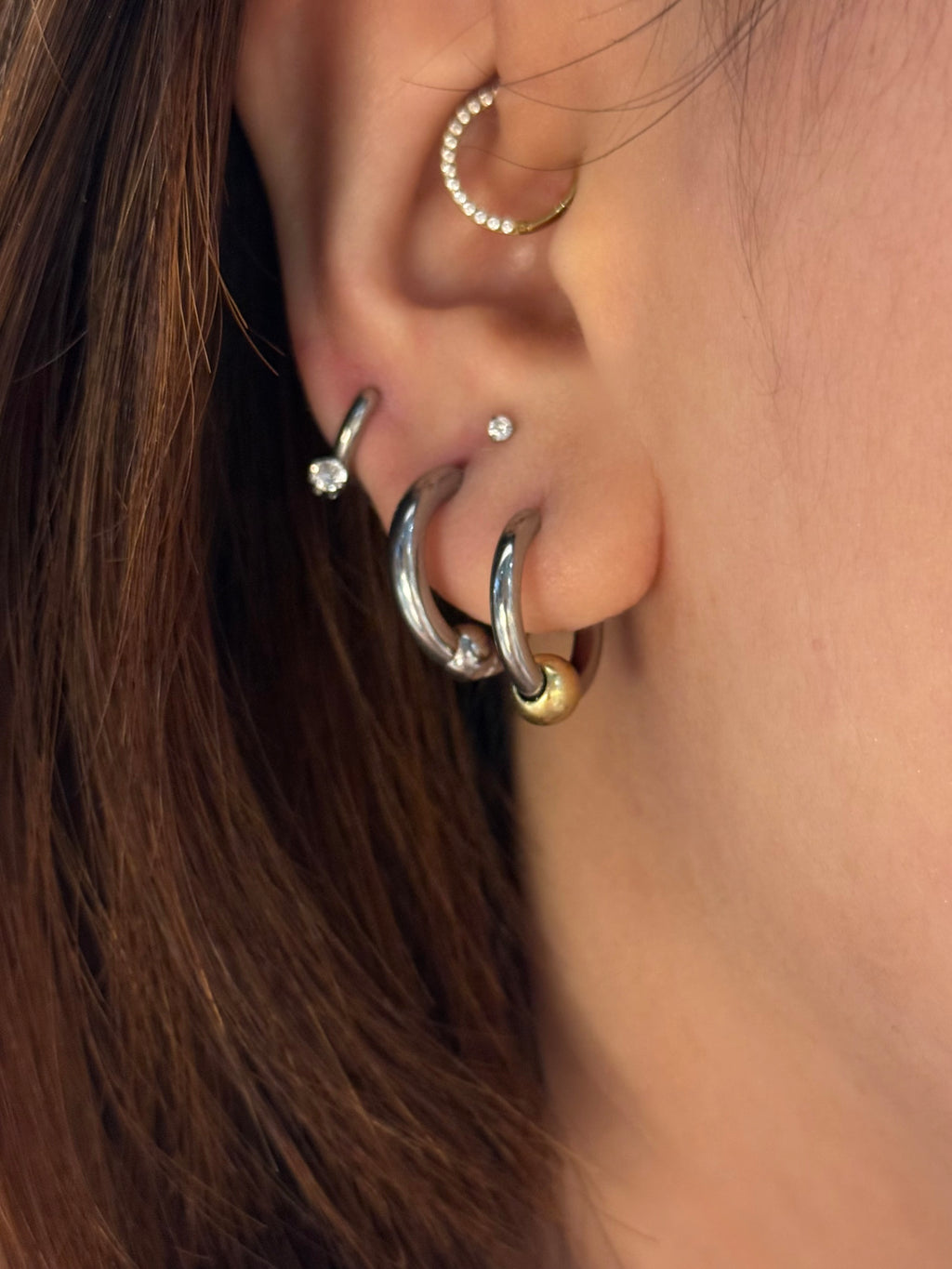 Ball hoop surgical steel unisex earrings