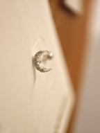 Crescent 🌙 925 silver stud piercing (1pc)