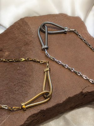 Interlock stainless steel bracelet