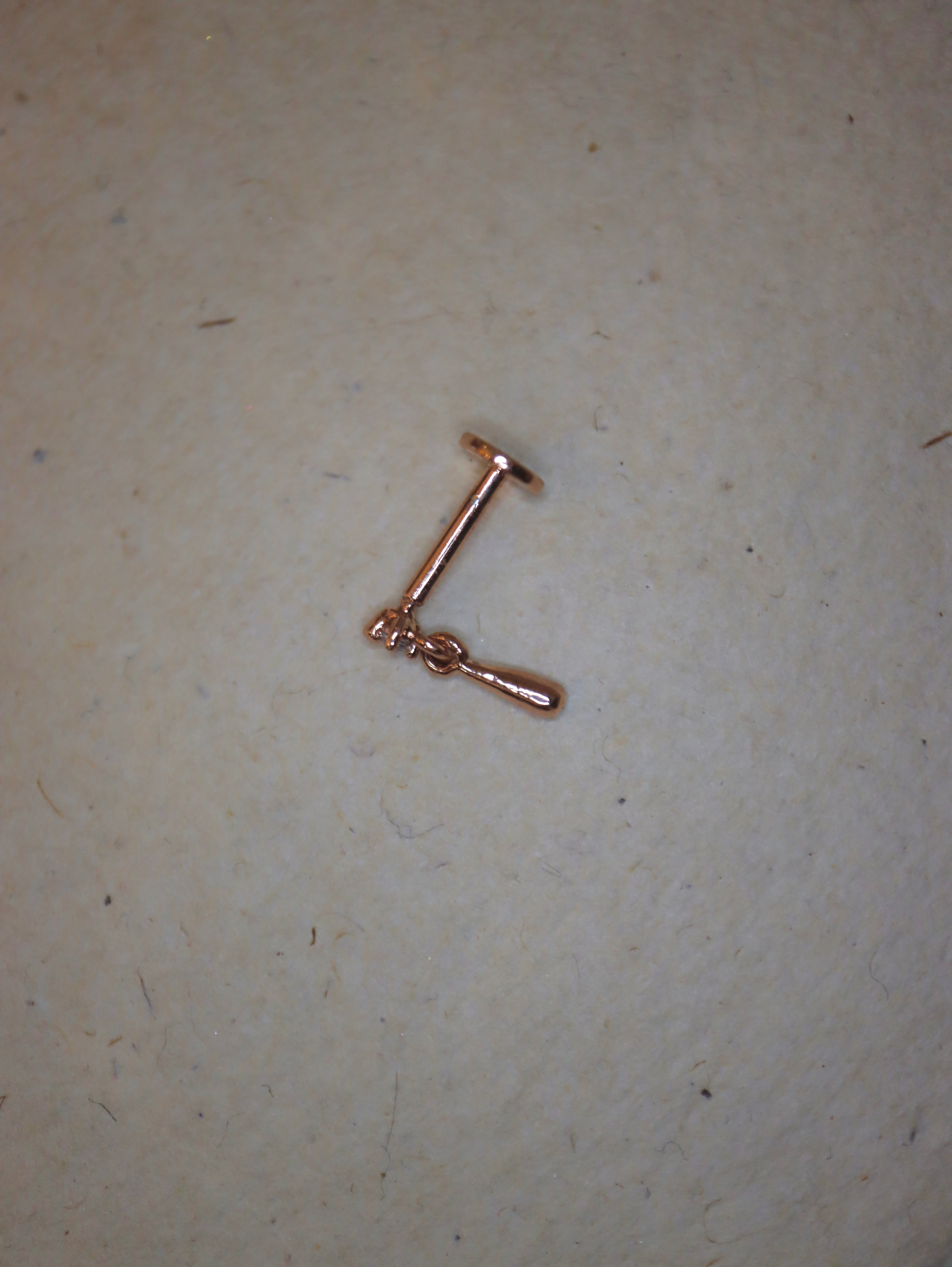 Drop flat back cz s925 piercing