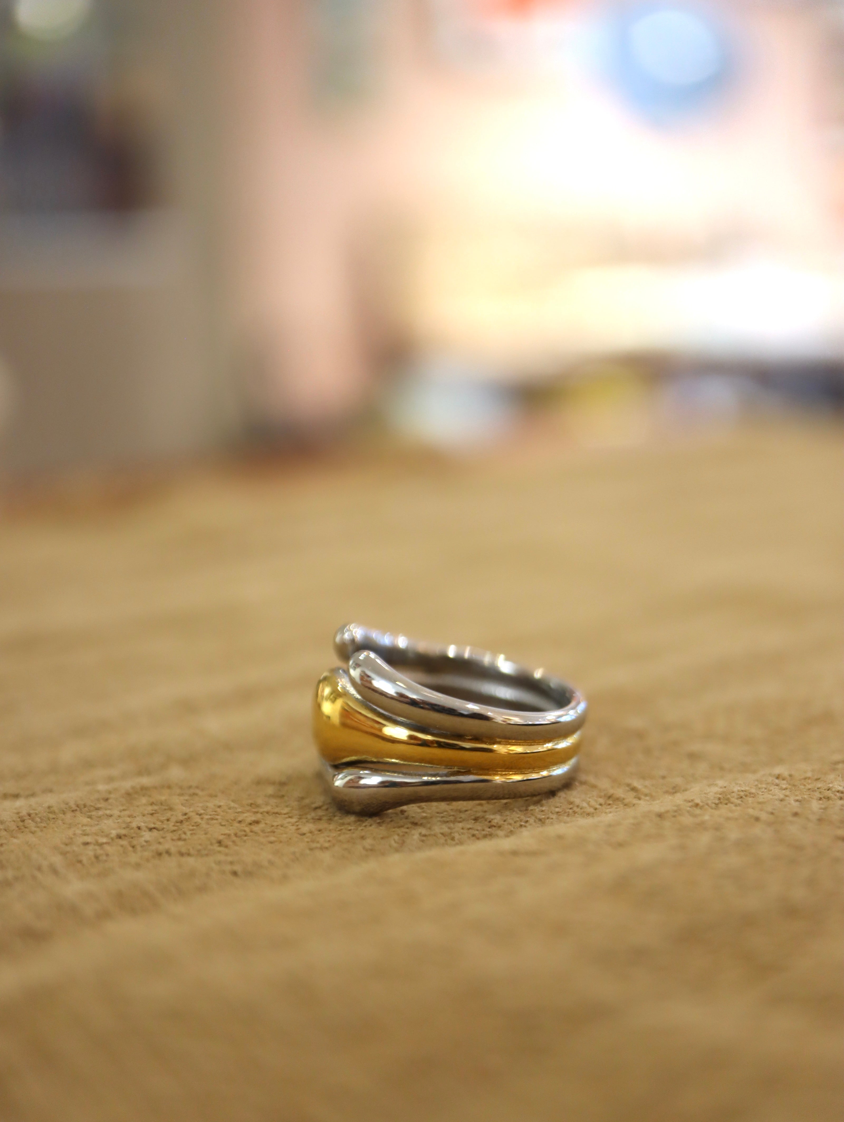 Mix tone stainless steel ring