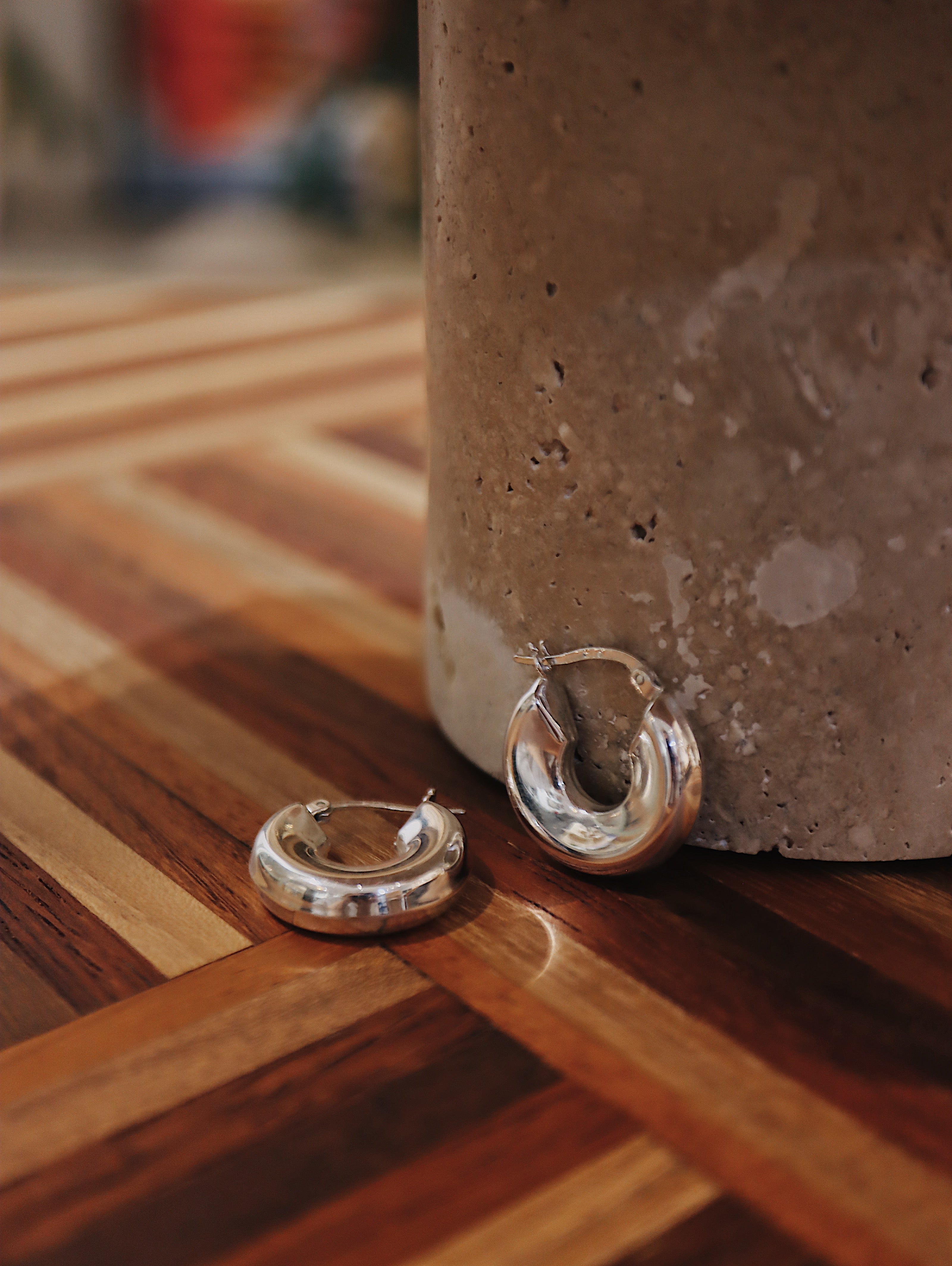 Lunar Hoop Hollow silver925 earrings
