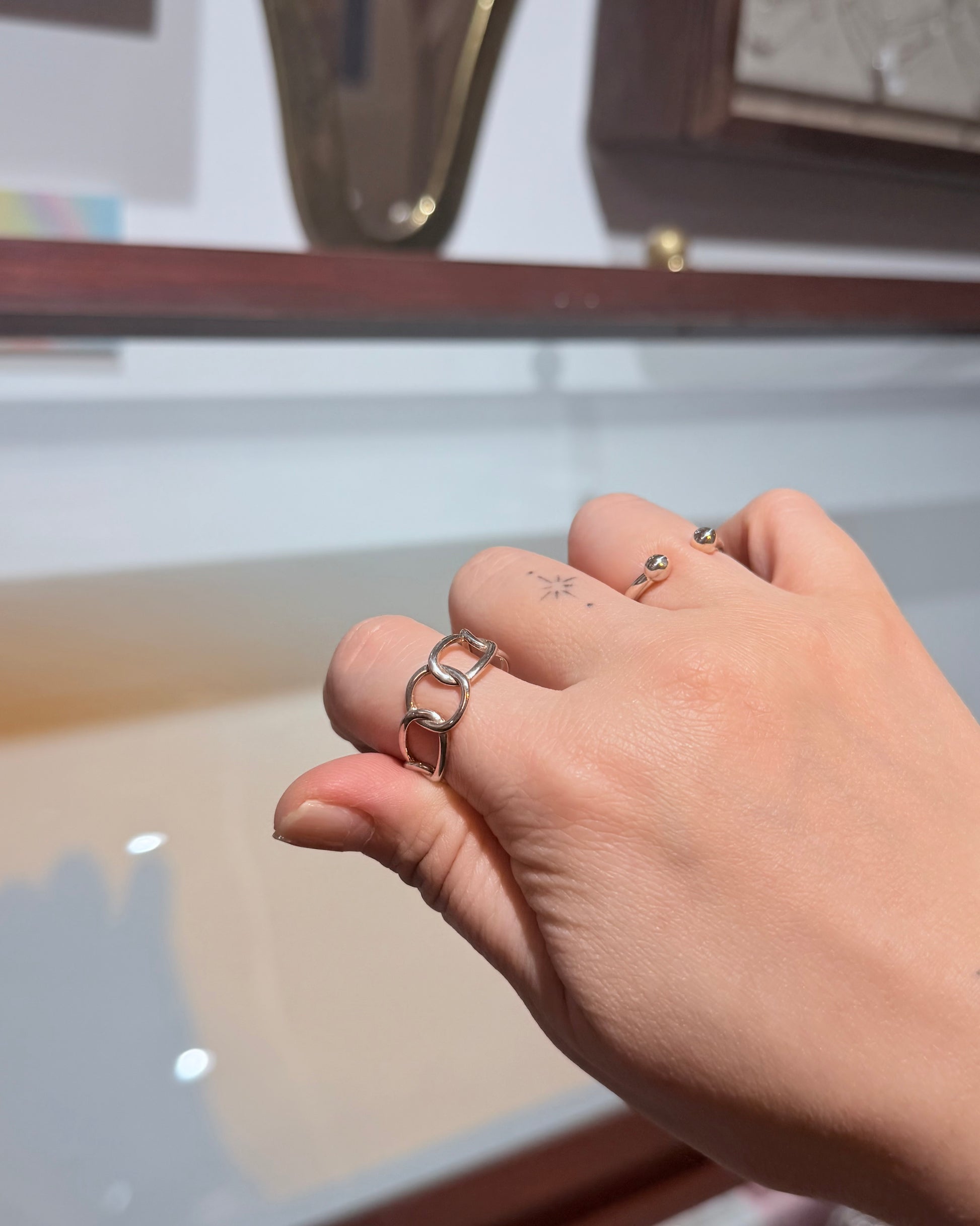 Interlock free size 925 silver ring