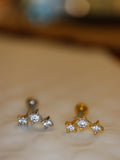 Triple rhombus surgical steel piercing earring (1pc)