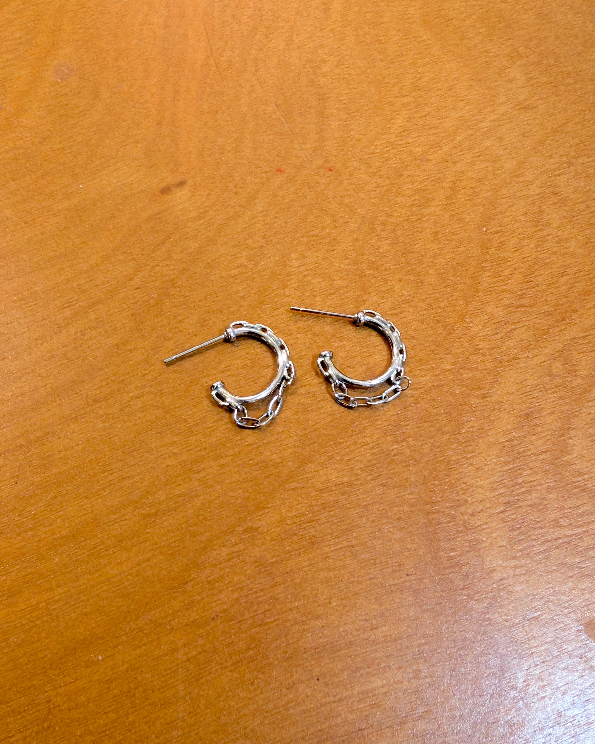 Stainlesss steel chain link earrings