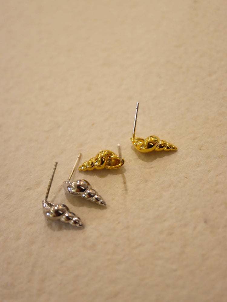 Conch Stud Brass Earrings