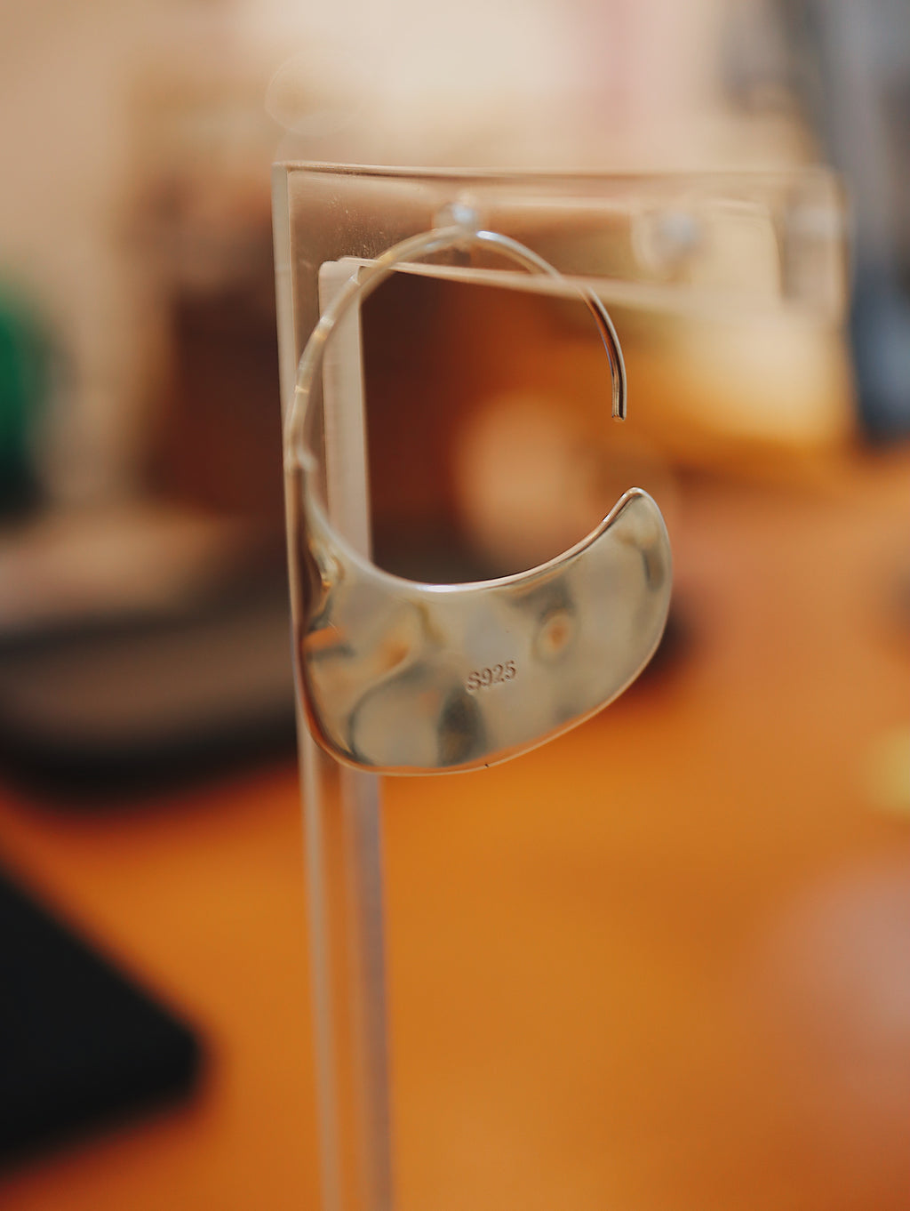 Flat 925 Silver Hook Earrings