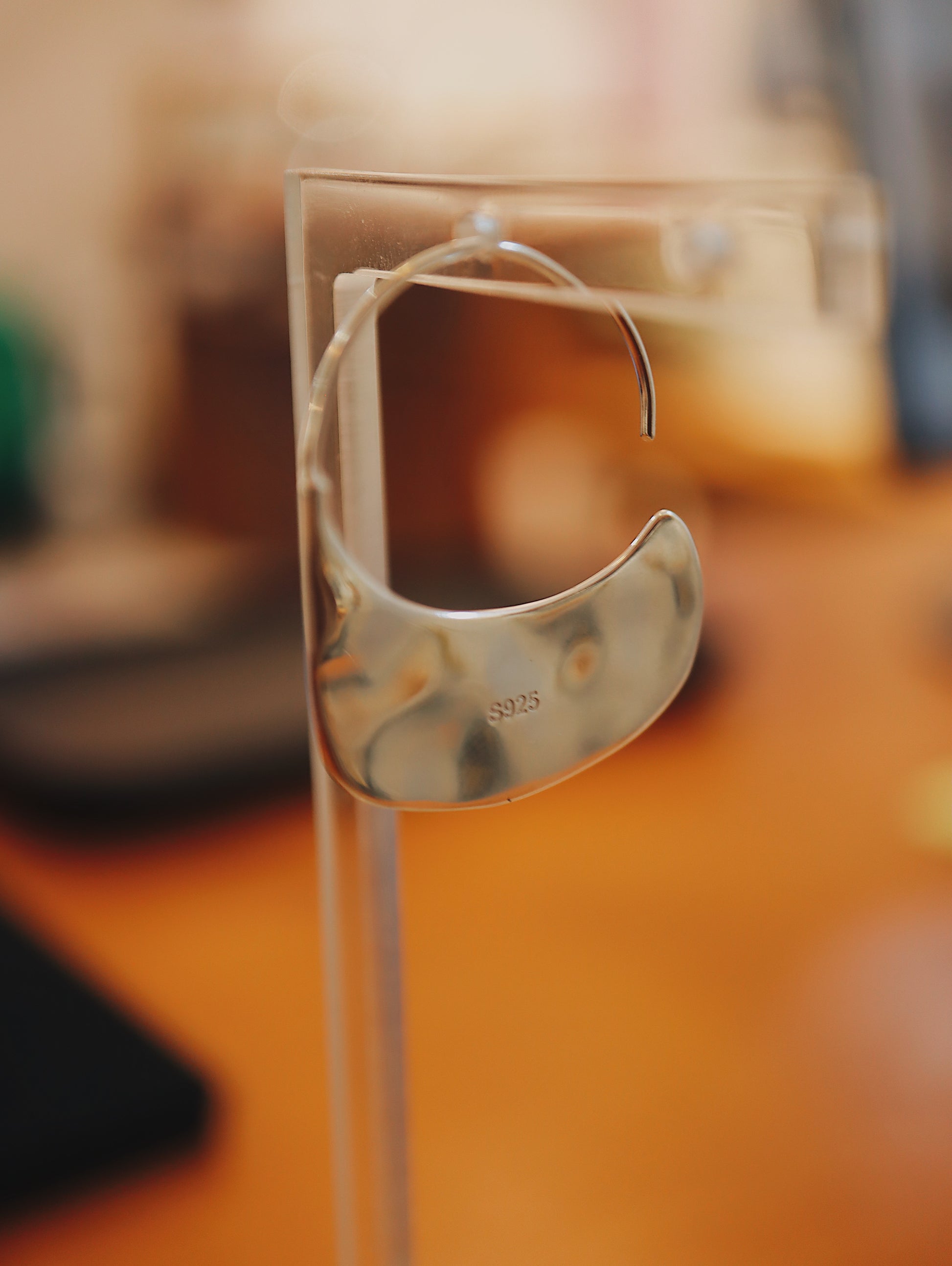 Flat 925 Silver Hook Earrings