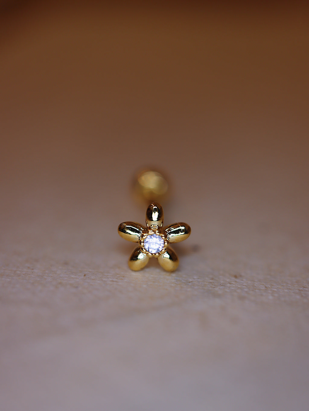 Flower 925 silver Piercing Earring with Screw Back