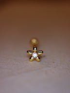 Flower 925 silver Piercing Earring with Screw Back