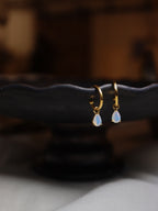 Drop teardrop cz / Opal earrings