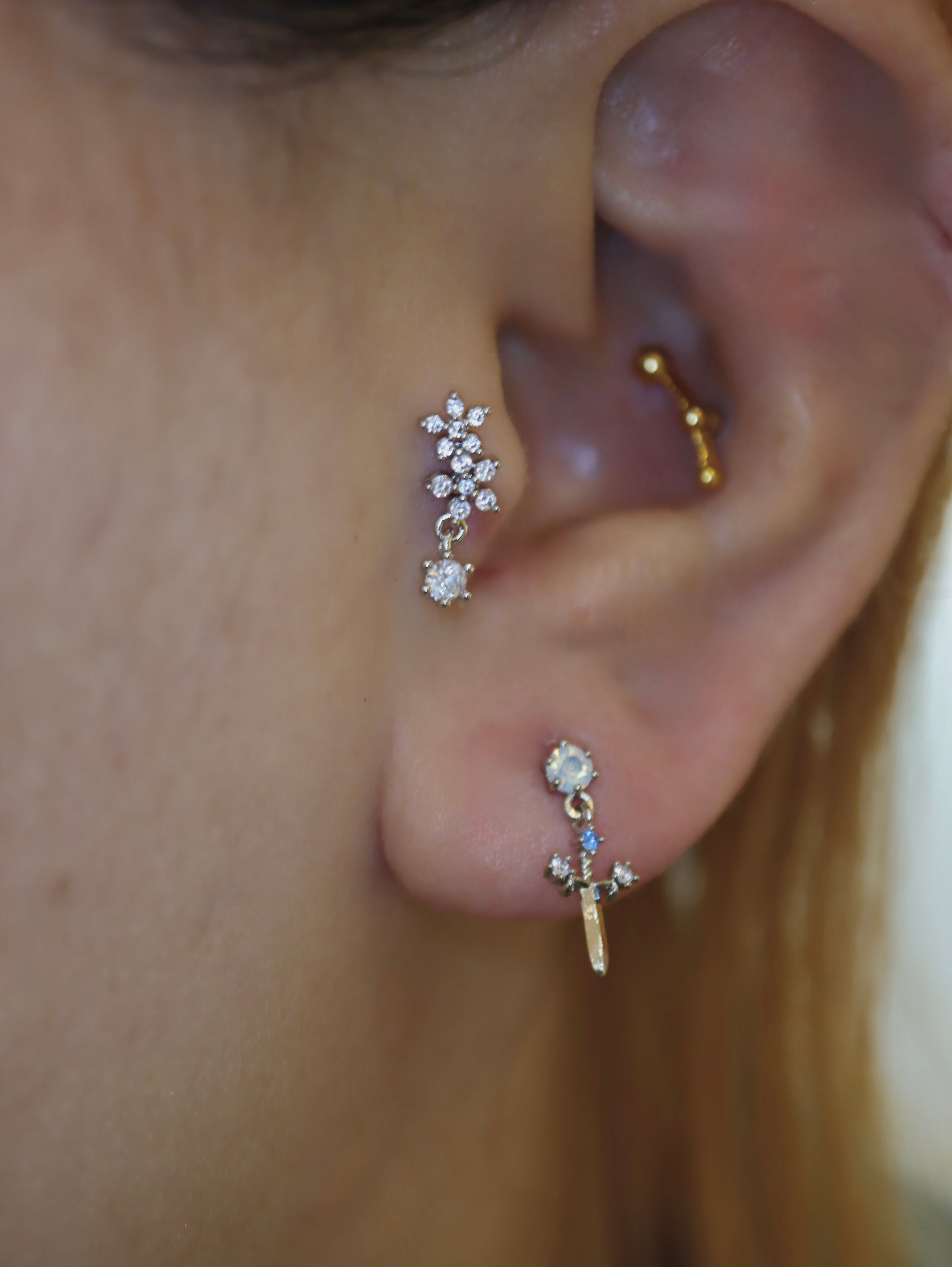 Lyra Stud Cz Piercing Earring (1pc)