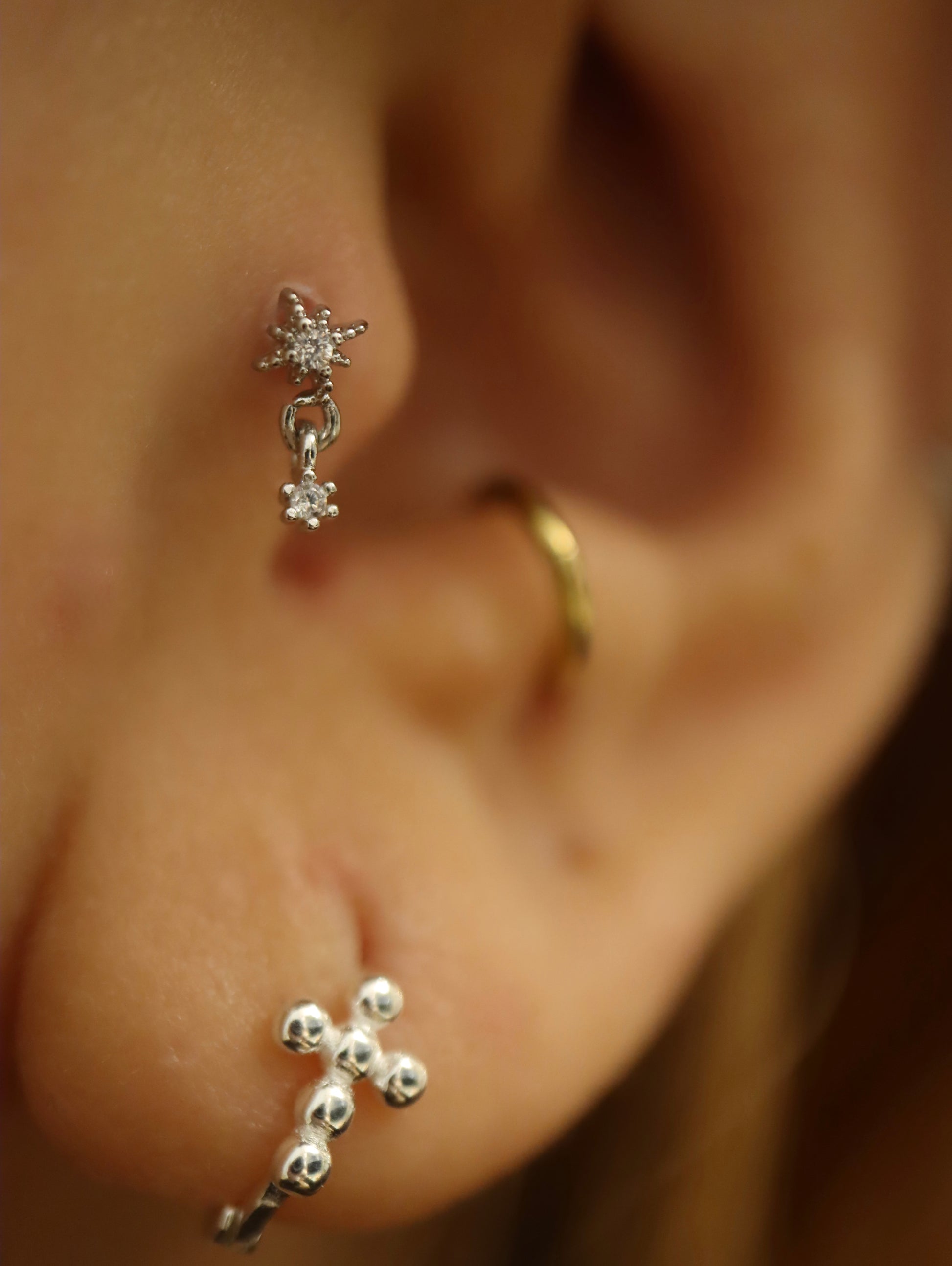 Sparkle drop surgical steel 316L stud piercing