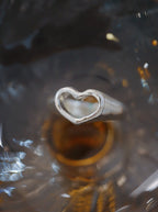 Silver925 hallow heart ring (free size)