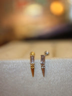 Rectangular CZ Arrowhead Stud 925 Silver Piercing Earring