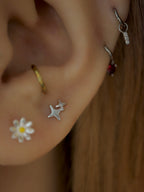 Double star 925 silver piercing stud