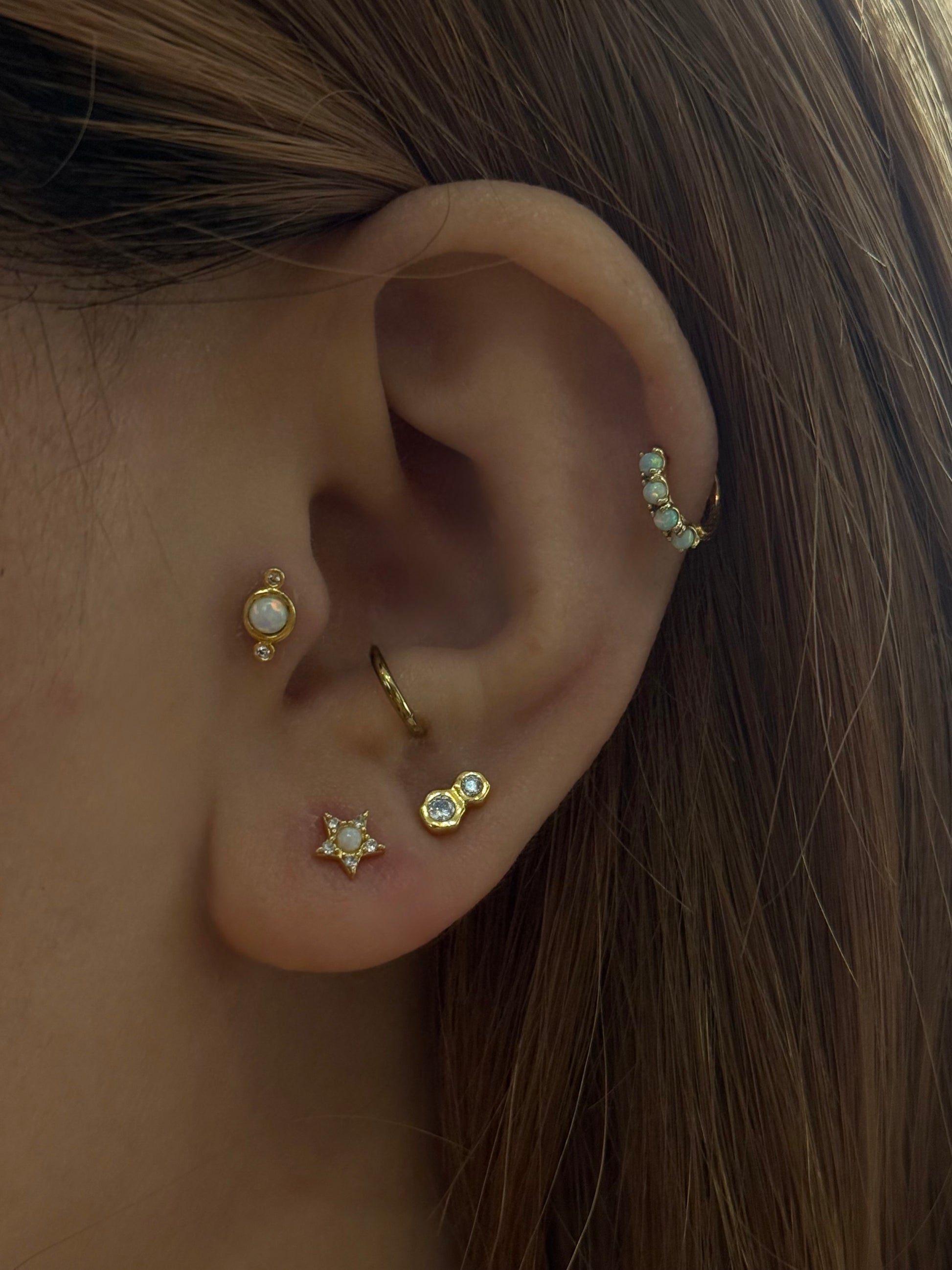Double cz s925 piercing stud