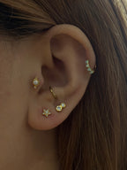 Double cz s925 piercing stud earring (1pc)
