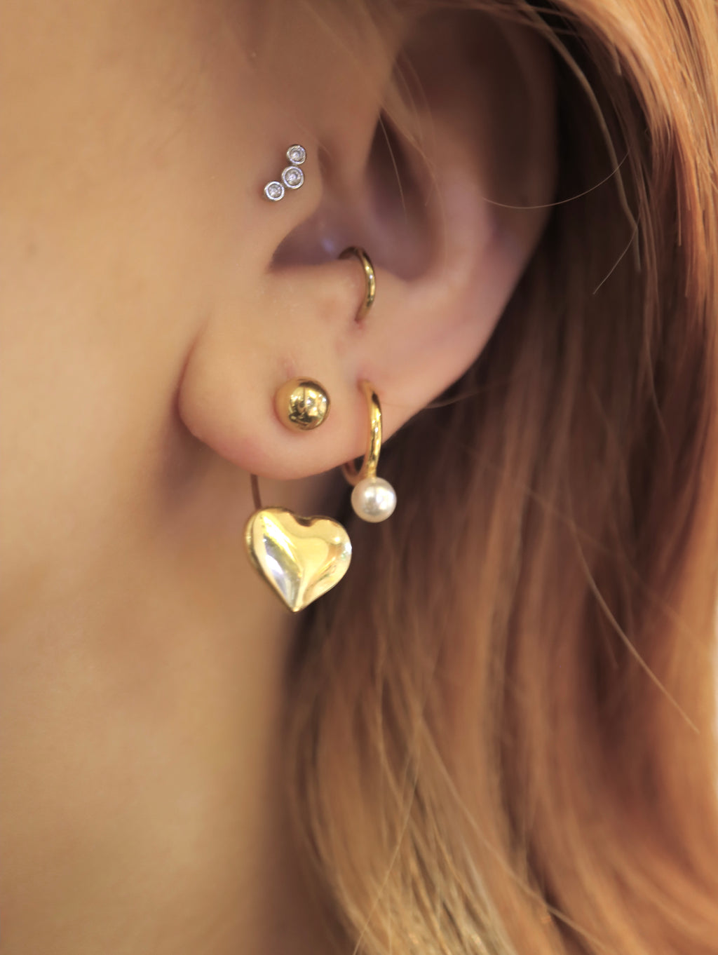 Drop heart stainless steel earrings