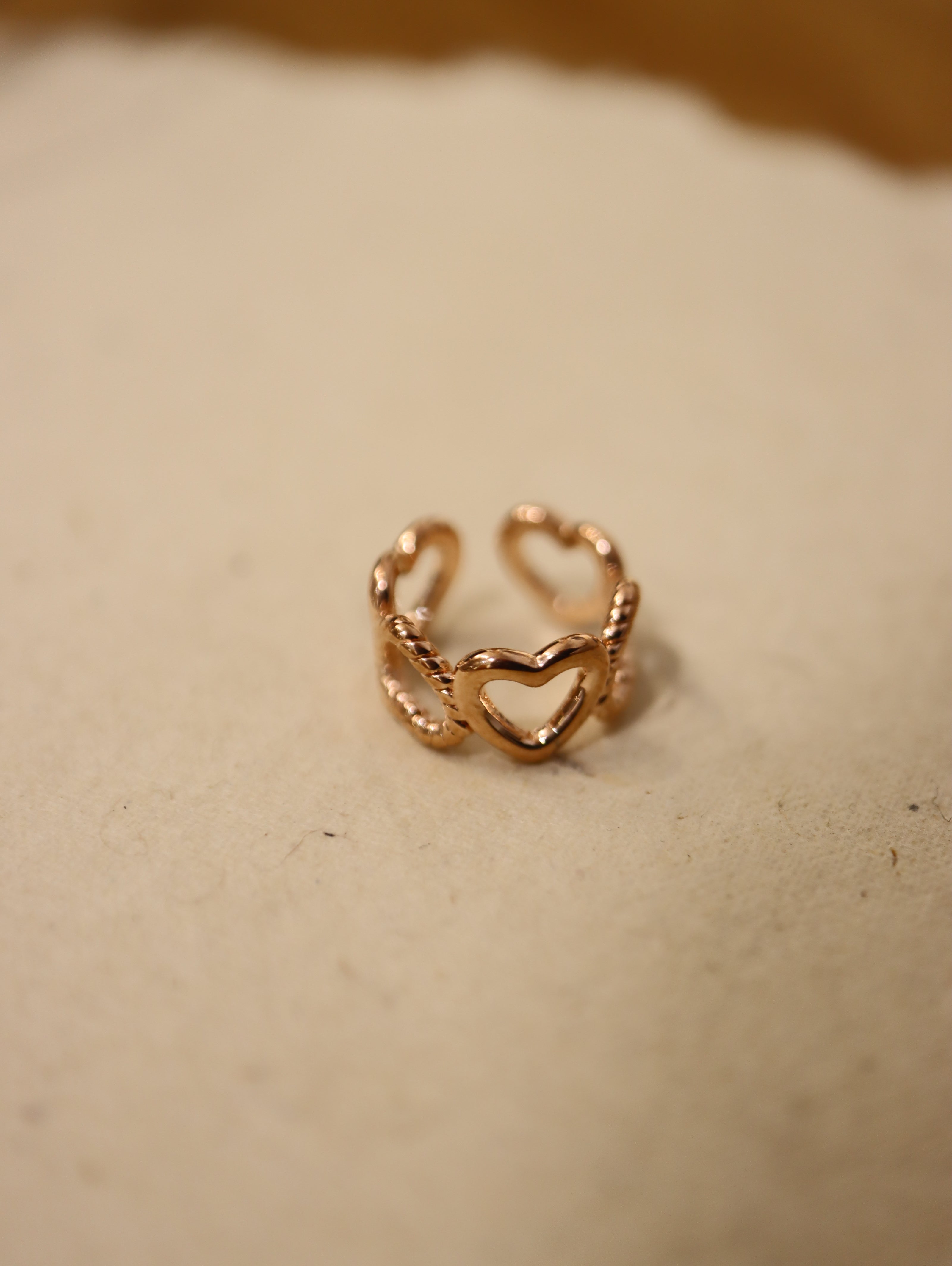 Heart rosegold 925 silver Earcuff
