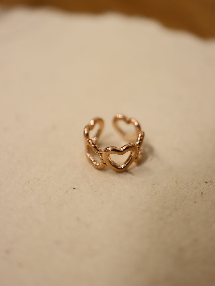 Heart rosegold 925 silver Earcuff