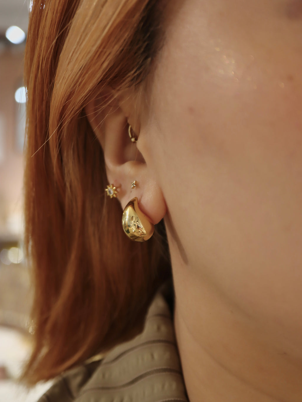 Waterdrop brass earrings