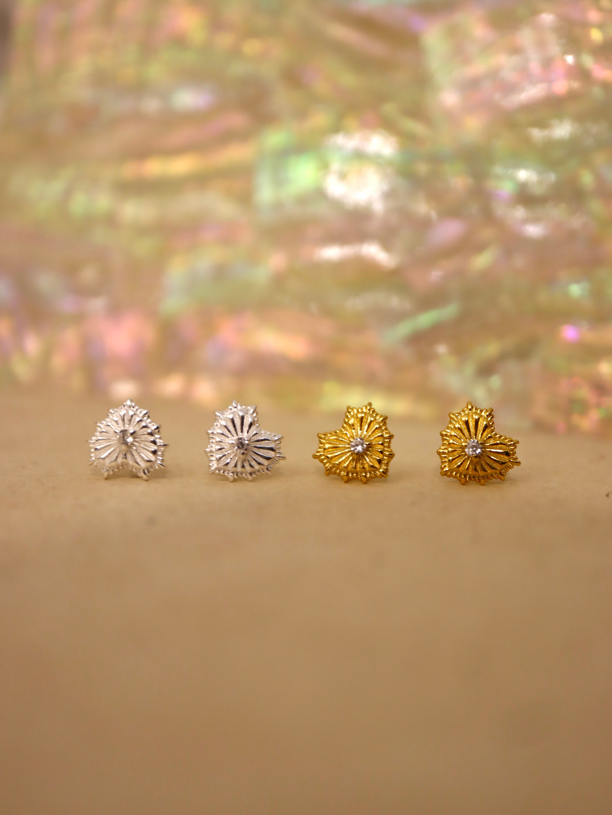 Silver 925 heart stud cz earrings