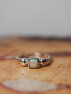 Square Ethiopian Opal Silver 925 ring