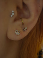 Heartbeat surgical steel 316L stud earring piercing